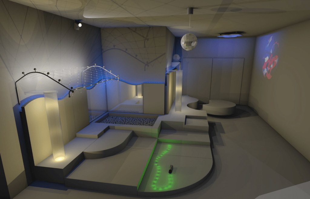 Rendering 3D aula sensoriale per la scuola