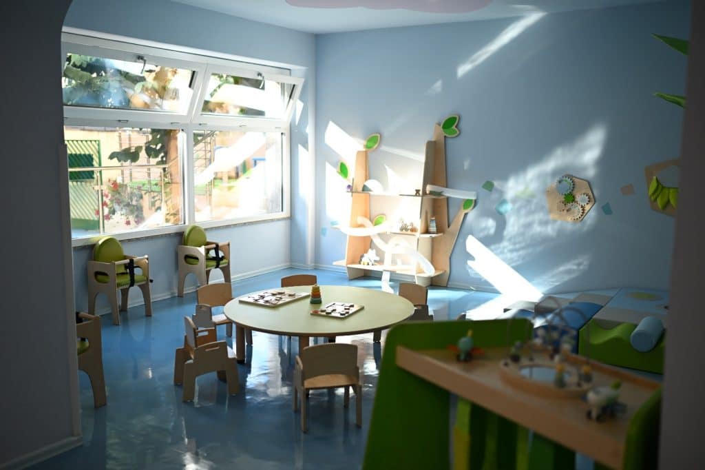 Esempio stanza dei giochi asilo nido con arredamento Ludovico